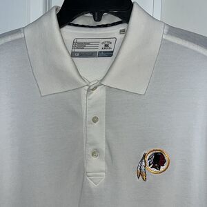 White Washington Redskins NFL CBDrytec golf polo shirt L/G mens old logo skins